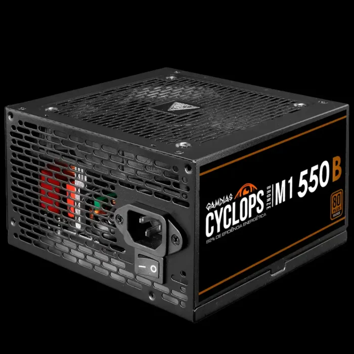 fonte-gamdias-cyclops-m1-550b-imagem-1-fundo-preto Fonte Gamdias Cyclops M1-550b Watts 80 Plus Bronze Sem Cabo - Imagem 3
