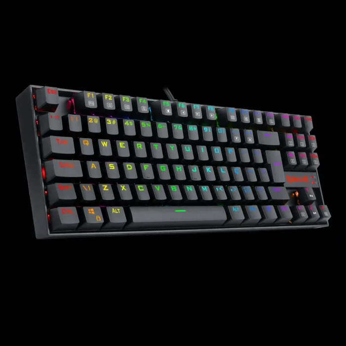teclado-redragon-k552rgb-1-kumara-preto-rgb-imagem-3-fundo-preto Teclado Magnetico Kumara Pro Rgb Preto Switch Marrom V2 Abnt2 Tkl - Imagem 5