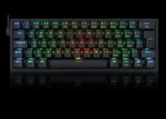 Teclado Mecanico Gamer Redragon Fizz Pro Rgb Preto S/fio Bt Sw Marrom Abnt2 60% - Imagem 2