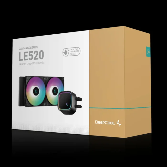 water-cooler-anti-leak-gammaxx-le520-preto-imagem-7-fundo-preto Water Cooler Anti-leak Deepcool Gammaxx Le520 Preto 240mm Argb 220tdp - Imagem 7