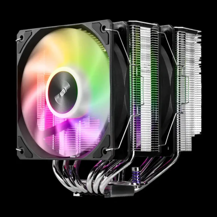 Air Cooler Fsp Mp7 Argb Preto 6 Heat Pipes AM4/AM5 LGA 1851 / 1700 / 1200 - Imagem 3