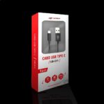 Cabo Usb-a Usb-c 1m 2a Preto Cb-c11bk C3tech Revestido Malha - Imagem 2