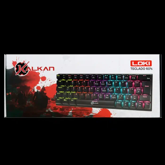Teclado Mecanico Gamer Kalkan Loki 60% Sw. Brown Rainbow Abnt2 - Imagem 4