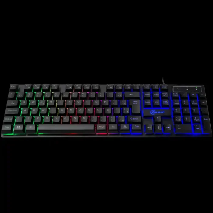 Teclado Membrana Gamer Kalkan Hati Preto Abnt2 Rainbow - Imagem 2