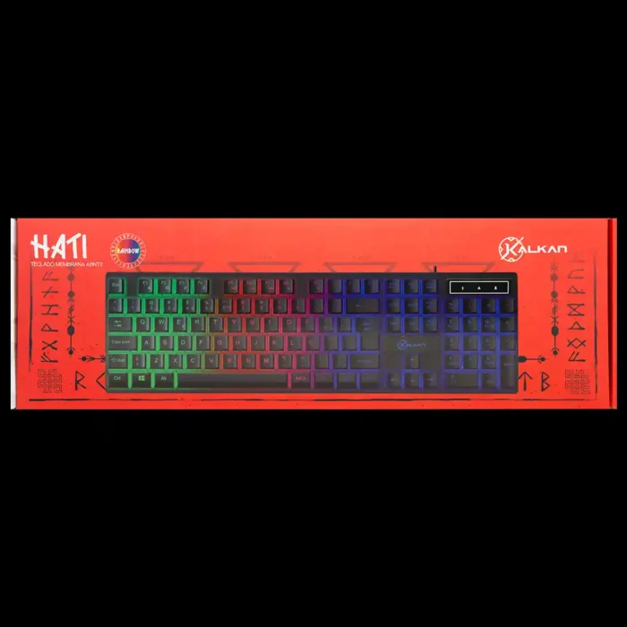 Teclado Membrana Gamer Kalkan Hati Preto Abnt2 Rainbow - Imagem 4