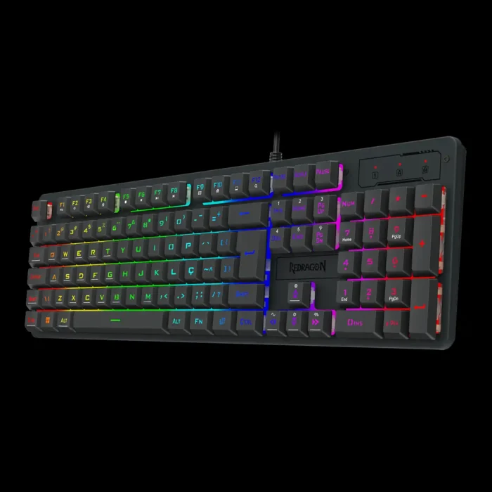 Teclado Membrana Gamer Redragon Netherbane Rgb Preto Abnt2 - Imagem 5