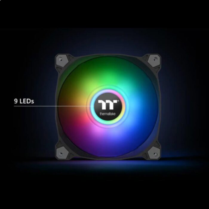 Kit 2 Fans Thermaltake Pure Duo 12 Argb Black Premium Ed. - Imagem 2