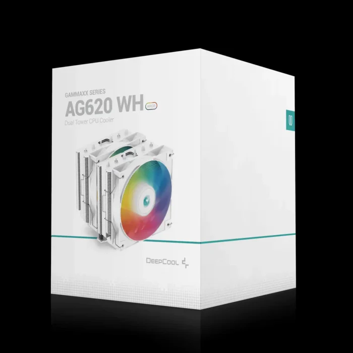 Air Cooler DeepCool AG620 WH ARGB Dual Tower Branco 260W 6 Heatpipes, 2 Fans 120mm - Imagem 8