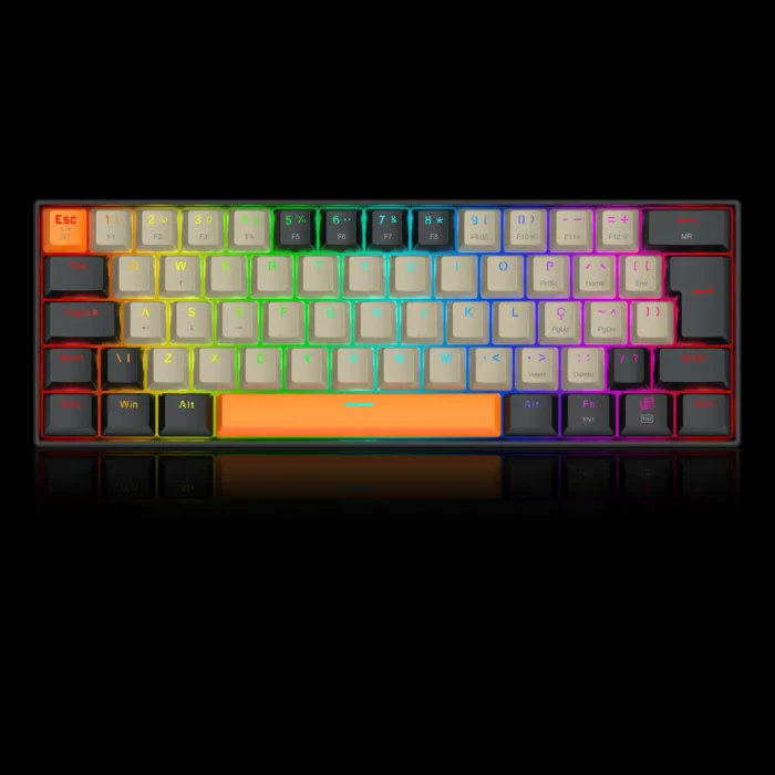 Teclado Mecanico Draconic Pro Sunrise (preto/cinza/laranja) Sw Marrom ABNT2 k530 - Imagem 4