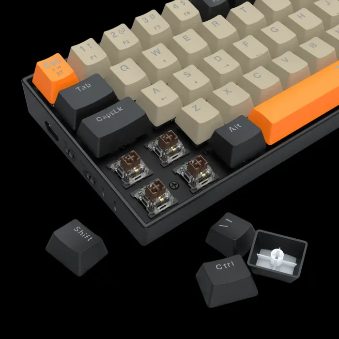 Teclado Mecanico Draconic Pro Sunrise (preto/cinza/laranja) Sw Marrom ABNT2 k530 - Imagem 3