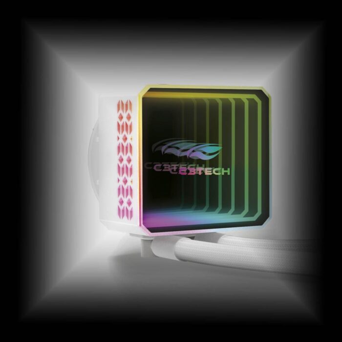 Water Cooler C3Tech FC-W240 ARGB Branco 240mm Fundo Infinito - Imagem 2