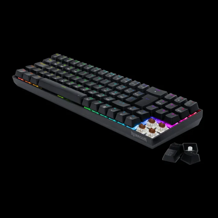 k627p-wns-b-teclado-mecanico-gamer-zed-pro-rgb-imagem-5-fundo-preto Teclado Mecânico Redragon Zed Pro K627P RGB Preto Sw Marrom - Imagem 5
