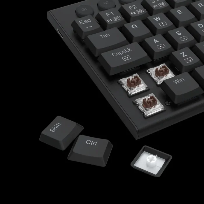 k632-rgb-pt-brown-horus-mini-imagem-7-fundo-preto Teclado Mecânico Redragon Horus Mini K632-RGB 60% Sw Brown - Imagem 6