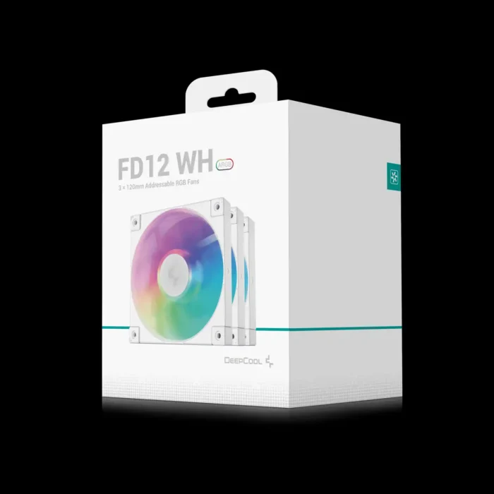 Kit com 3 Fans DeepCool FD12 ARGB Branco 120mm WHAPN3-G - Imagem 8