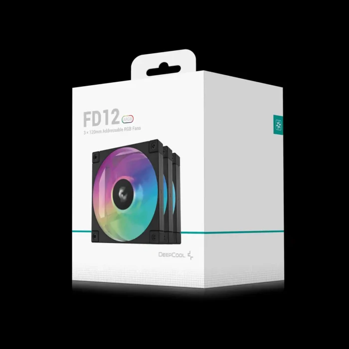 Kit com 3 Fans DeepCool FD12 ARGB Preto 120mm BKAPN3-G - Imagem 7