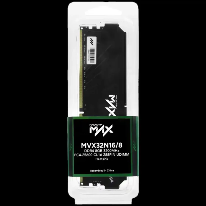 memoria-max-16gb-ddr4-3200mhz-cl16-preto-imagem-3-fundo-preto Memória RAM Macrovip Max 16GB DDR4 3200MHz CL16 Preto - Imagem 3