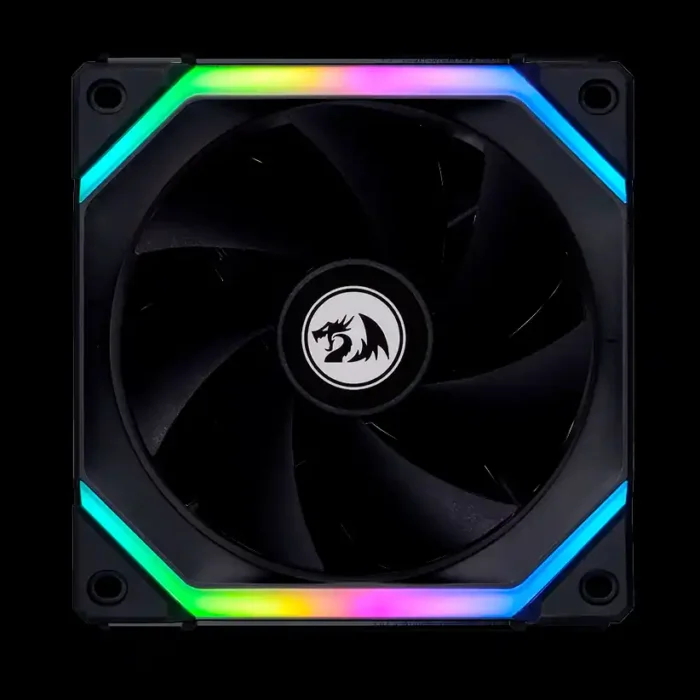 Kit 3 Fans ARGB Redragon By Lian-Li Uni Fan SL120 Preto Modular C/ Controladora - Imagem 3