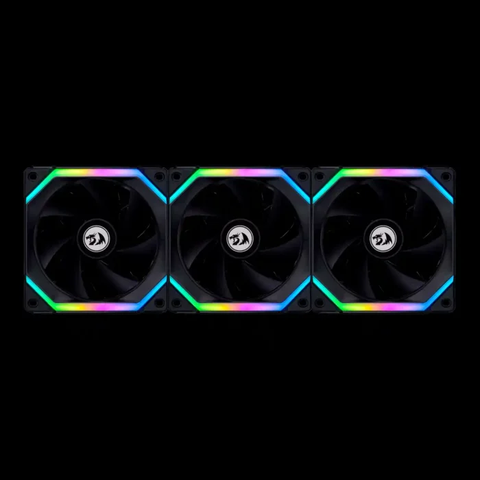 Kit 3 Fans ARGB Redragon By Lian-Li Uni Fan SL120 Preto Modular C/ Controladora - Imagem 4