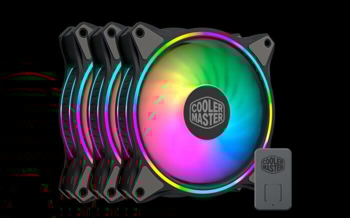 MASTERFAN MF120 HALO-bk Kit 3 Fans MasterFan MF120 Halo 120mm ARGB PWM Coolermaster - Imagem 1