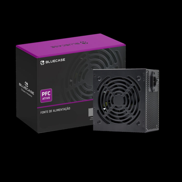 PFC B Fonte Bluecase 500W ATX PFC Bivolt Automático Preto Com Cabo - Imagem 1