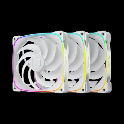Kit 3 Fans 140mm Geometric Future 2503R Reverse ARGB Branco