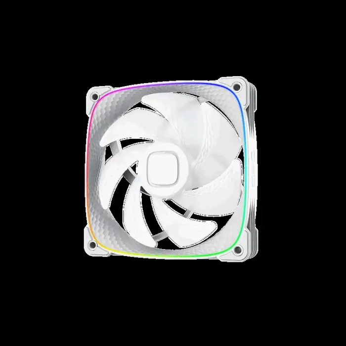geo-s2503w-3-kit-3-fans-squama-2503w-branco-imagem-2-fundo-preto Kit 3 Fans 120mm Geometric Future Squama 2503W-3 ARGB Branco - Imagem 2