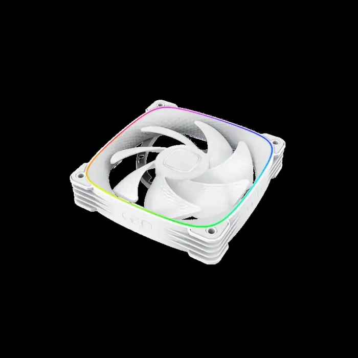 geo-s2503w-3-kit-3-fans-squama-2503w-branco-imagem-3-fundo-preto Kit 3 Fans 120mm Geometric Future Squama 2503W-3 ARGB Branco - Imagem 3