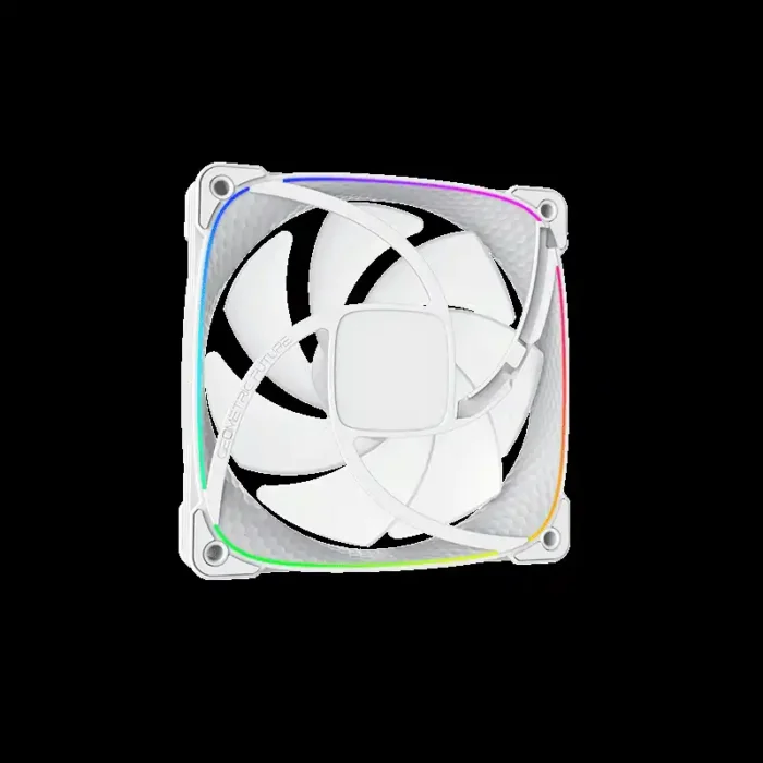 geo-s2503w-3-kit-3-fans-squama-2503w-branco-imagem-4-fundo-preto Kit 3 Fans 120mm Geometric Future Squama 2503W-3 ARGB Branco - Imagem 4