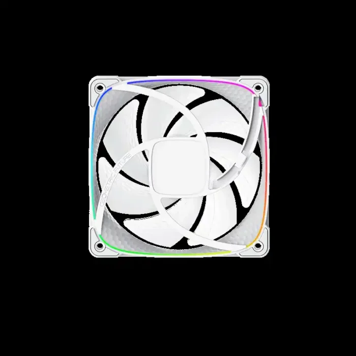 geo-s2503w-3-kit-3-fans-squama-2503w-branco-imagem-5-fundo-preto Kit 3 Fans 120mm Geometric Future Squama 2503W-3 ARGB Branco - Imagem 5