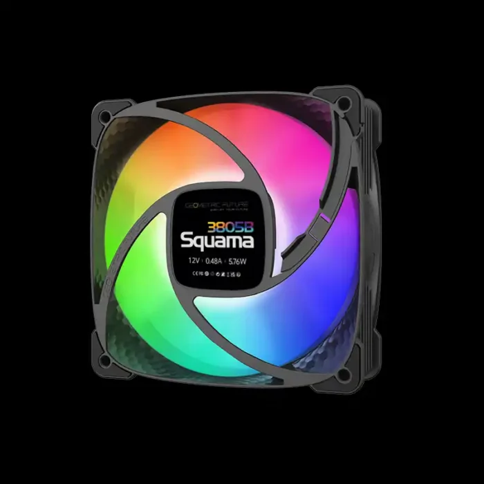 geo-s3805b-1-squama-3805b-rgb-preto-imagem-3-fundo-preto Fan 120mm Geometric Future Squama 3805 ARGB Preto - Imagem 3