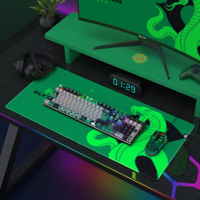 MousePad Redragon Harry Potter Slytherin 900x400mm Verde Speed - Imagem 7