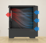 Gabinete Gamer Bluecase BG-060 EKO Preto Frente em Madeira - Imagem 3