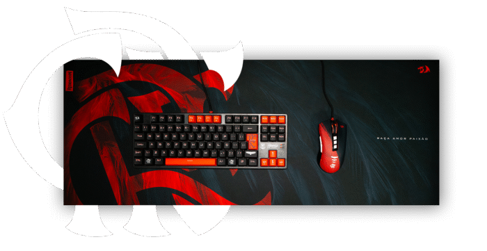 Kit Gamer Redragon Flamengo Headset Teclado Mouse Mousepad - Imagem 2