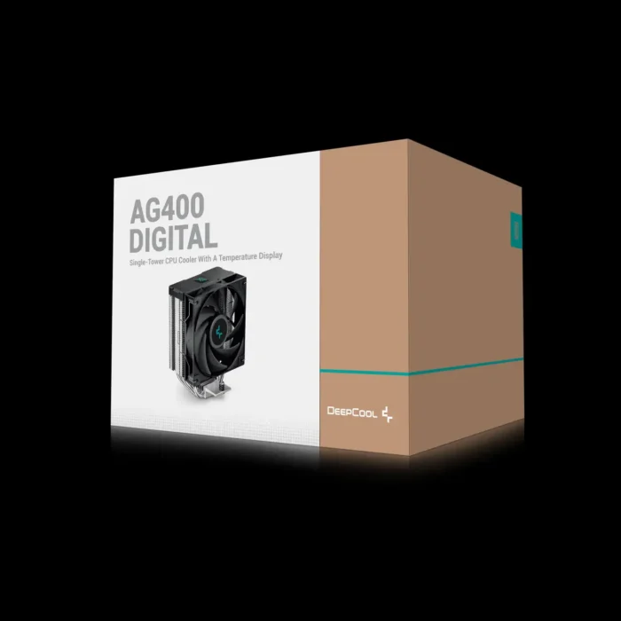 cooler-deepcool-gammaxx-series-ag400-digital-preto-imagem-10-fundo-preto Air Cooler DeepCool AG400 Digital 4 Heatpipes com Display - Imagem 9