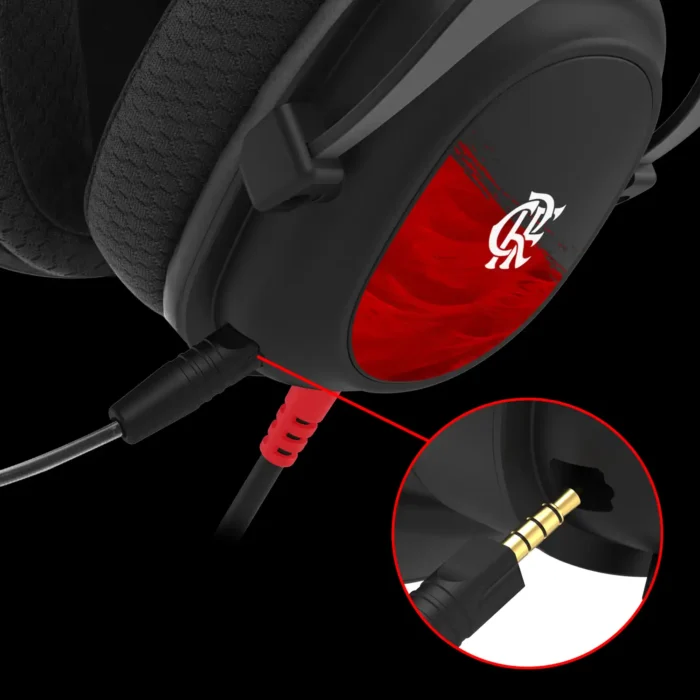 Headset Redragon Flamengo Vulture FL530 Preto Vermelho FL530 - Imagem 6