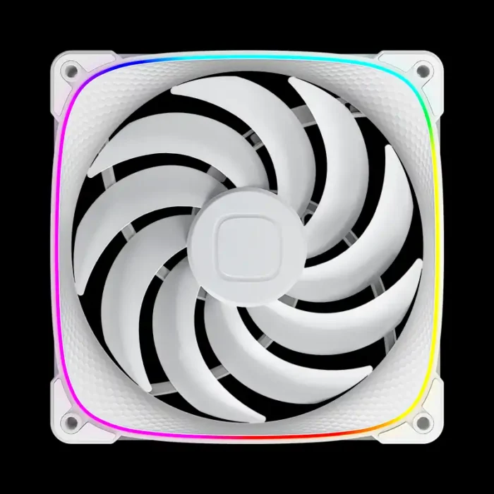 geo-s2503w-14s-squama-2403w-14s-rgb-branco-6974433741110-imagem-2-fundo-preto Fan Geometric Future Squama 2503W-14S ARGB 140mm Branco Un. - Imagem 2