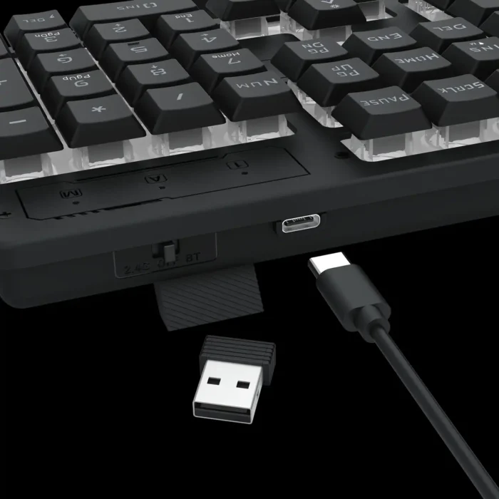 k521rgb-ks-pt-netherbane-pro-rgb-preto-imagem-8-fundo-preto Teclado Membrana Redragon Netherbane PRO RGB S/ Fio USB BT - Imagem 2