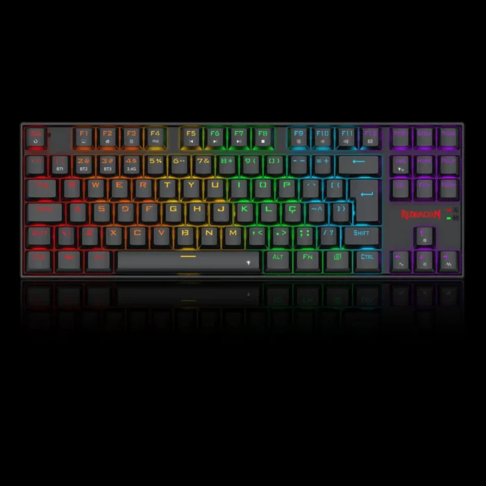 k552-krs-pt-brown-kumara-elite-preto-imagem-1-fundo-preto Teclado Mecanico Redragon Kumara Elite Switch Marrom K552KRS - Imagem 2