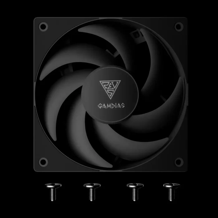 m1-1201-fan-notus-m1-1201-preto-imagem-6-fundo-preto Fan Gamdias Notus M1-1201 Preto 120mm Fan Normal ou Reversa - Imagem 6