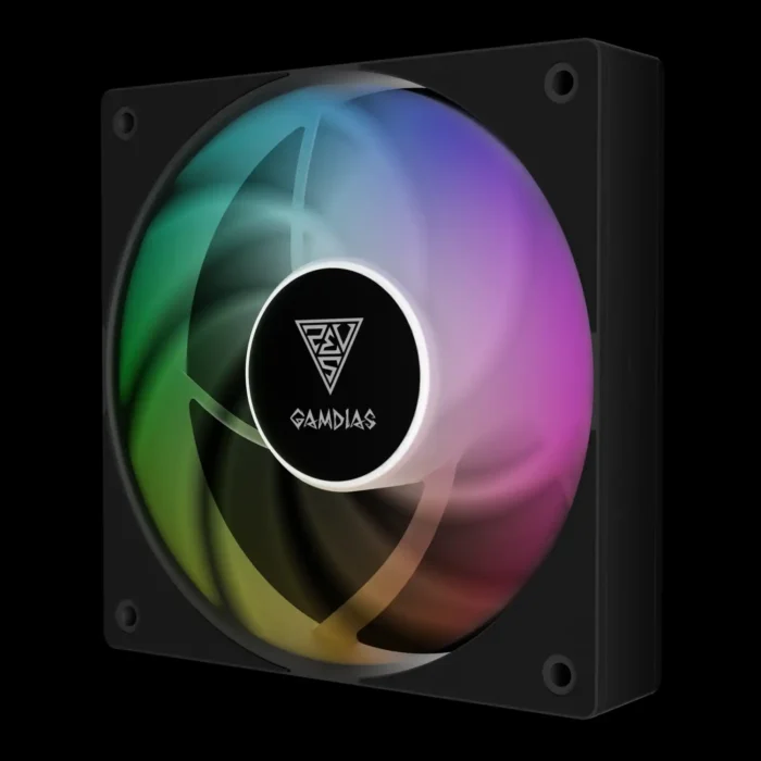 m1-1203-argb-kit-3-fans-notus-m1-1203-argb-preto-imagem-3-fundo-preto Kit 3 Fans Gamdias Notus M1-1203 ARGB 120mm C/ Reverse Blade - Imagem 4