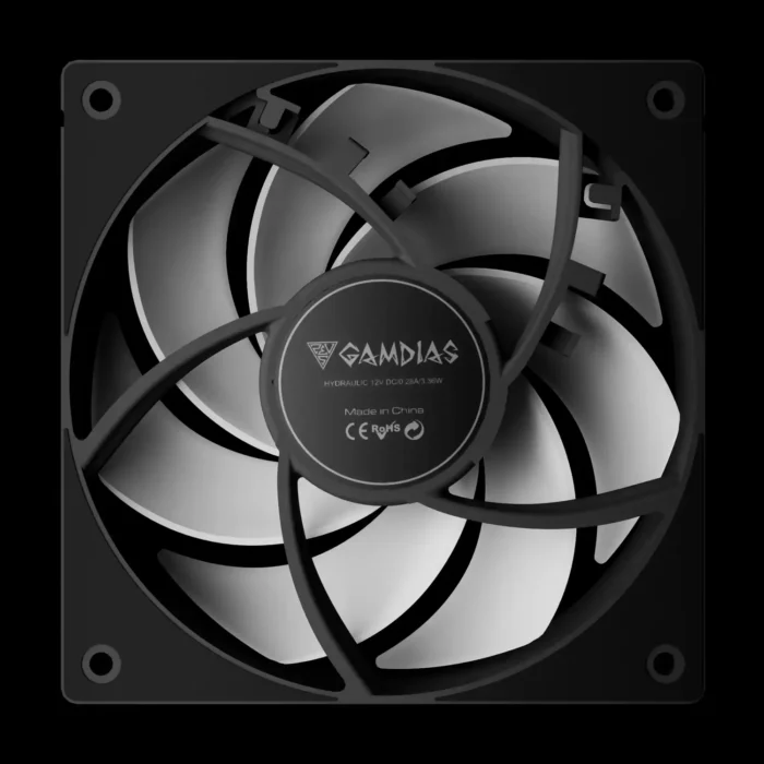 m1-1203-argb-kit-3-fans-notus-m1-1203-argb-preto-imagem-6-fundo-preto Kit 3 Fans Gamdias Notus M1-1203 ARGB 120mm C/ Reverse Blade - Imagem 7