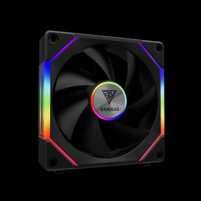 p2-1203-kit-3-fans-aeolus-p2-1203-argb-preto-imagem-6-fundo-preto Kit 3 Fans Gamdias Aeolus P2-1203 Preto ARGB Reverse Blade - Imagem 6