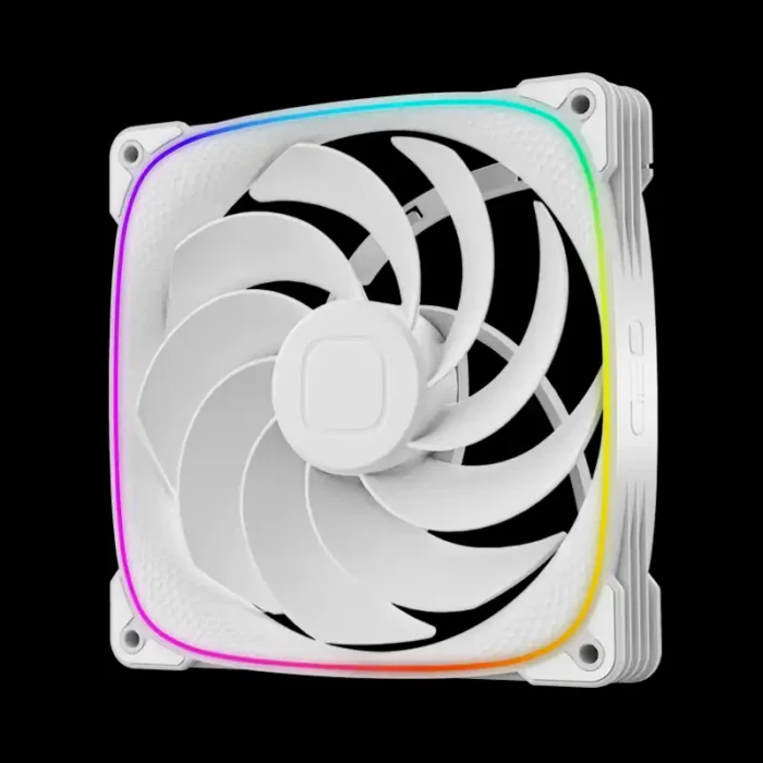squama-reverse-blade-2503rw-14s-rgb-branco-imagem-2-fundo-preto Fan Geometric Future Squama 2503R-14W ARGB 140mm Branco Reverse Blade - Imagem 2
