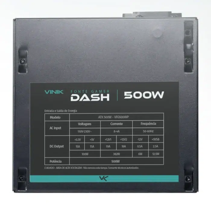 Fonte Gamer Vinik Dash 500W 70% ATX 20+4 Preto VFG500WPV3 - Imagem 5