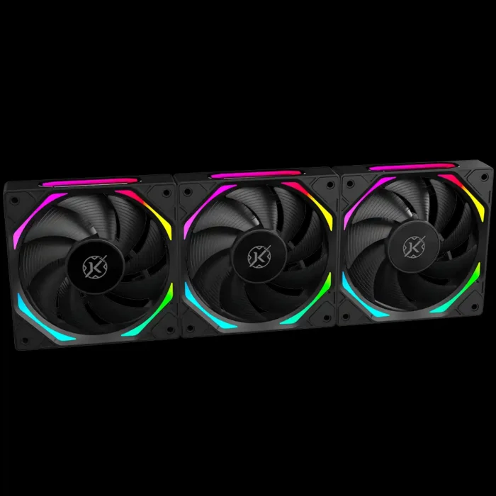 Kit 3 Fans Kalkan Halo ARGB 120mm ARGB Preto KLK00019 - Imagem 5