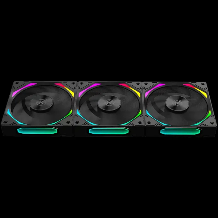 Kit 3 Fans Kalkan Halo ARGB 120mm ARGB Preto KLK00019 - Imagem 3