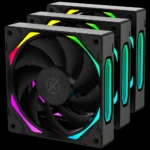 Kit 3 Fans Kalkan Halo ARGB 120mm ARGB Preto KLK00019 - Imagem 2