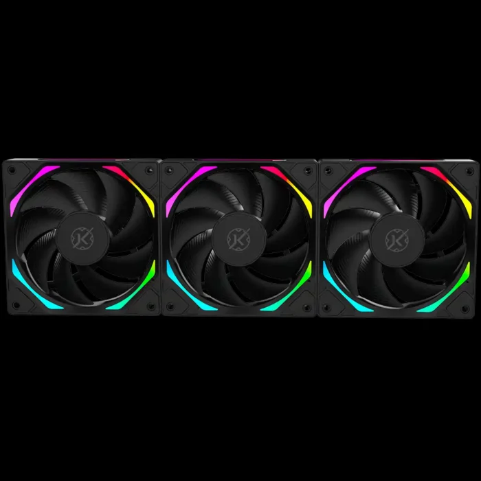 Kit 3 Fans Kalkan Halo ARGB 120mm ARGB Preto KLK00019 - Imagem 4