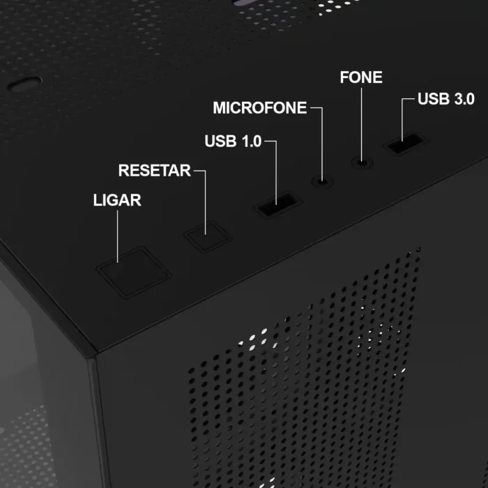 Gabinete Gamer Bluecase Pure Pro Preto 3 FANS USB 3.0 mATX - Imagem 9
