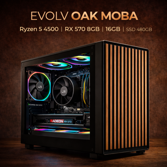 PC Gamer LevelUP Evolv OAK MOBA R5 4500 16GB 480GB RX 570 8GB - Imagem 2